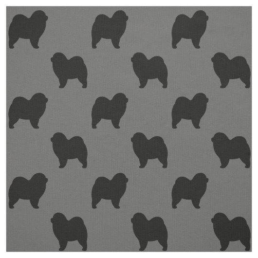 Rough Chow Chow Chow Hunde Silhouetten Gemustert Stoff (Muster)
