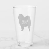 Rough Chow Silhouette Custom Dog Lover's Glass Glas (Rückseite)