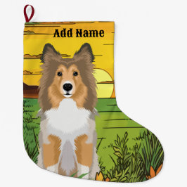 Rough Coat Collie Großer Weihnachtsstrumpf