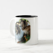 Rough Collie Art Gaben Zweifarbige Tasse (Vorderseite Links)