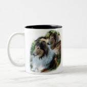 Rough Collie Art Gaben Zweifarbige Tasse (Links)