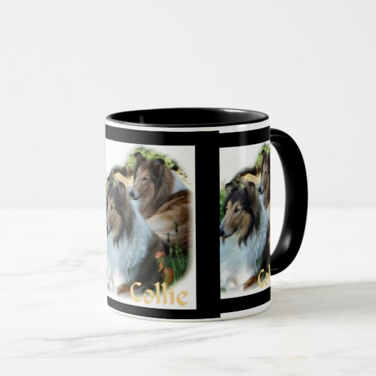 Rough Collie Art gibt Tasse (VorderseiteRechts)