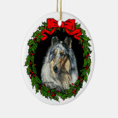 Rough Collie Art von Glenda S. Harlan Keramik Ornament (Rechts)