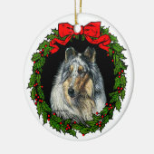 Rough Collie Art von Glenda S. Harlan Keramik Ornament (Links)