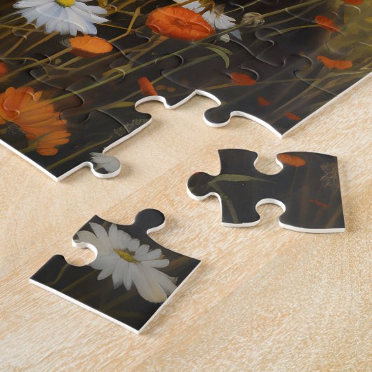 Rough Collie auf dem Gebiet der Blume Puzzle (Seite)