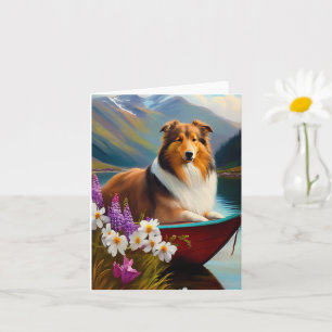 Rough Collie auf einem Paddel: Ein landschaftliche Karte