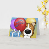 Rough Collie Birthday Card Karte (Gelbe Blume)