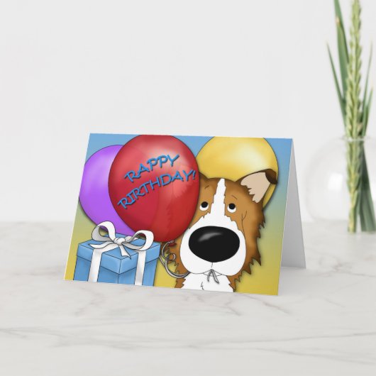 Rough Collie Birthday Card Karte (Vorderseite)