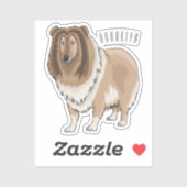 Rough Collie Cartoon Illustration Aufkleber (Blatt)