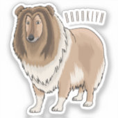 Rough Collie Cartoon Illustration Aufkleber (Vorderseite)