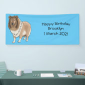 Rough Collie Cartoon Illustration Banner (Messe)