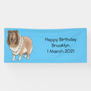 Rough Collie Cartoon Illustration Banner