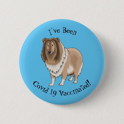 Rough Collie Cartoon Illustration Button (Vorderseite)