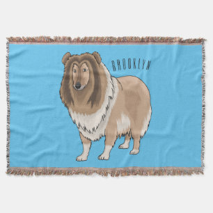 Rough Collie Cartoon Illustration Decke
