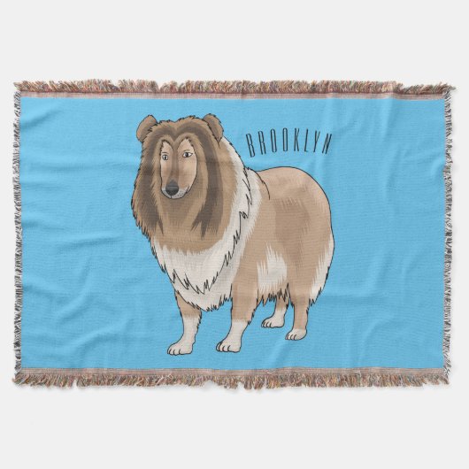 Rough Collie Cartoon Illustration Decke (Vorderseite)