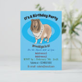 Rough Collie Cartoon Illustration Einladung (Stehend Vorderseite)