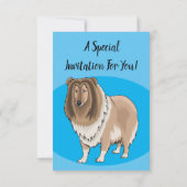 Rough Collie Cartoon Illustration Einladung (Rückseite)