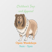 Rough Collie Cartoon Illustration Fensteraufkleber (Blatt)