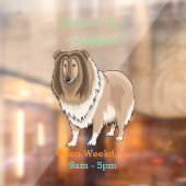 Rough Collie Cartoon Illustration Fensteraufkleber (Blatt 2)