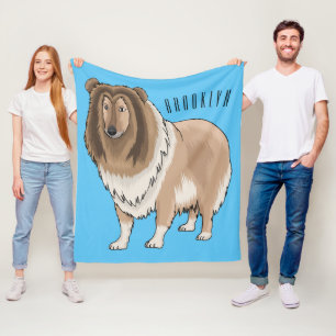 Rough Collie Cartoon Illustration Fleecedecke