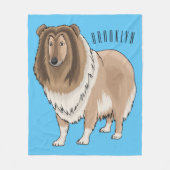 Rough Collie Cartoon Illustration Fleecedecke (Vorderseite)