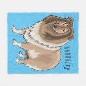 Rough Collie Cartoon Illustration Fleecedecke (Vorderseite (Horizontal))