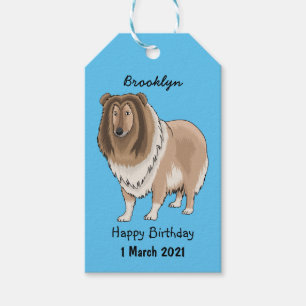 Rough Collie Cartoon Illustration Geschenkanhänger