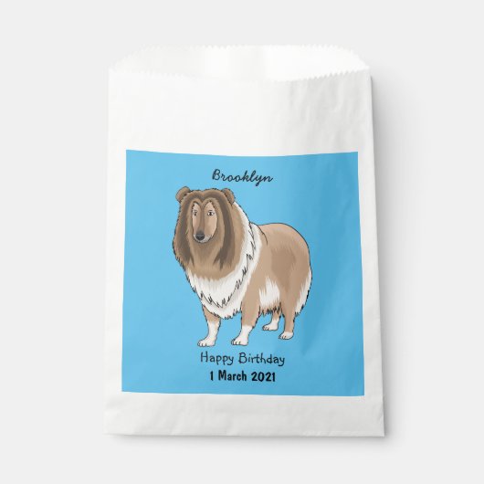Rough Collie Cartoon Illustration Geschenktütchen (Vorderseite)