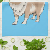 Rough Collie Cartoon Illustration Geschirrtuch (Gefaltet)