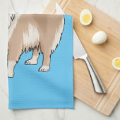 Rough Collie Cartoon Illustration Geschirrtuch (Viertel Falte)
