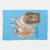 Rough Collie Cartoon Illustration Geschirrtuch (Horizontal)