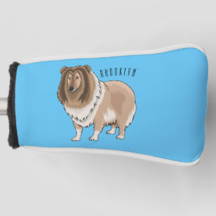 Rough Collie Cartoon Illustration Golf Headcover