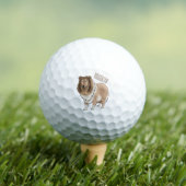 Rough Collie Cartoon Illustration Golfball (Insitu T-Shirt)