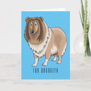 Rough Collie Cartoon Illustration Karte