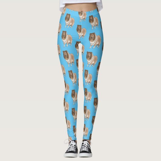 Rough Collie Cartoon Illustration Leggings (Vorderseite)