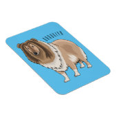 Rough Collie Cartoon Illustration Magnet (Rechte Seite)