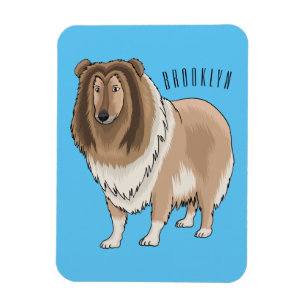 Rough Collie Cartoon Illustration Magnet