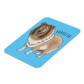 Rough Collie Cartoon Illustration Magnet (Linke Seite)