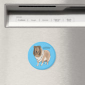 Rough Collie Cartoon Illustration Magnet (In Situ (Geschirrspüler))