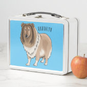 Rough Collie Cartoon Illustration Metall Brotdose (Beispiel)