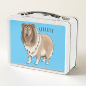 Rough Collie Cartoon Illustration Metall Brotdose (Rückseite)