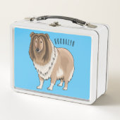 Rough Collie Cartoon Illustration Metall Brotdose (Vorderseite)