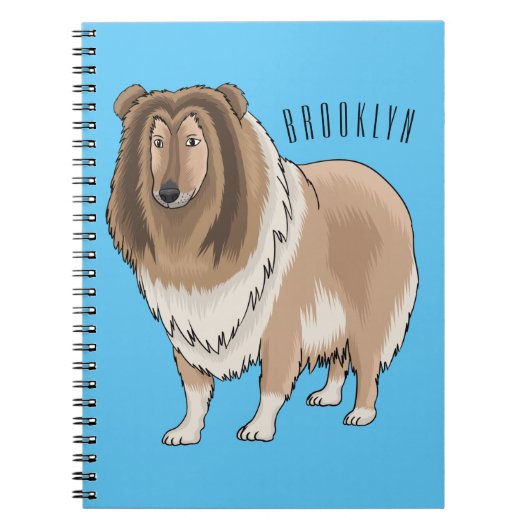 Rough Collie Cartoon Illustration Notizblock (Vorderseite)