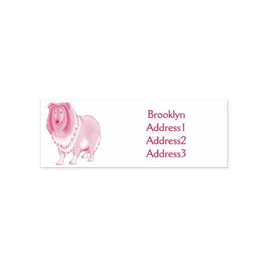 Rough Collie Cartoon Illustration Permastempel (Design)