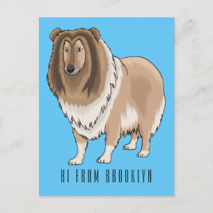 Rough Collie Cartoon Illustration Postkarte