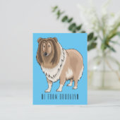 Rough Collie Cartoon Illustration Postkarte (Stehend Vorderseite)