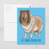 Rough Collie Cartoon Illustration Postkarte (Vorne/Hinten)