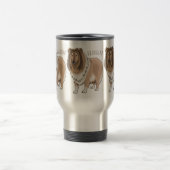 Rough Collie Cartoon Illustration Reisebecher (Mittel)