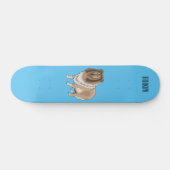 Rough Collie Cartoon Illustration Skateboard (Horizontal)