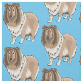 Rough Collie Cartoon Illustration Stoff (Nahaufnahme)